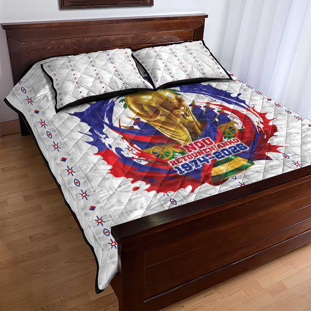 Haiti Grenadye Alaso Quilt Bed Set White Nou Retounen Anko 1974-2026 - African Pride