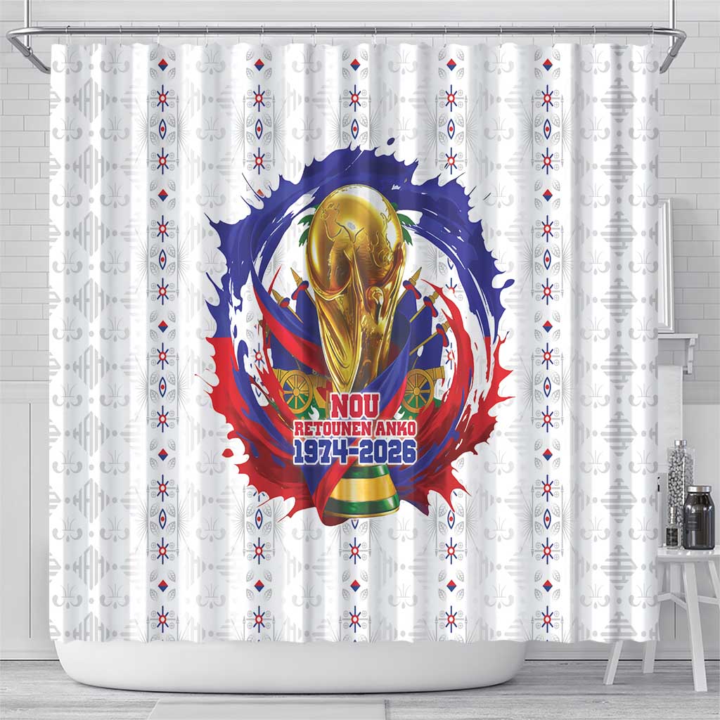 Haiti Grenadye Alaso Shower Curtain White Nou Retounen Anko 1974-2026 - African Pride