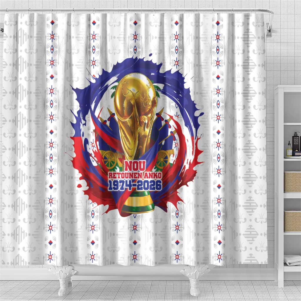 Haiti Grenadye Alaso Shower Curtain White Nou Retounen Anko 1974-2026 - African Pride