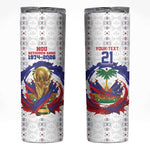 Custom Haiti Grenadye Alaso Skinny Tumbler White Nou Retounen Anko 1974-2026 - African Pride