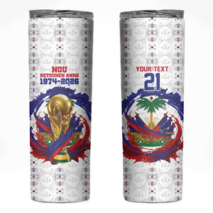 Custom Haiti Grenadye Alaso Skinny Tumbler White Nou Retounen Anko 1974-2026 - African Pride