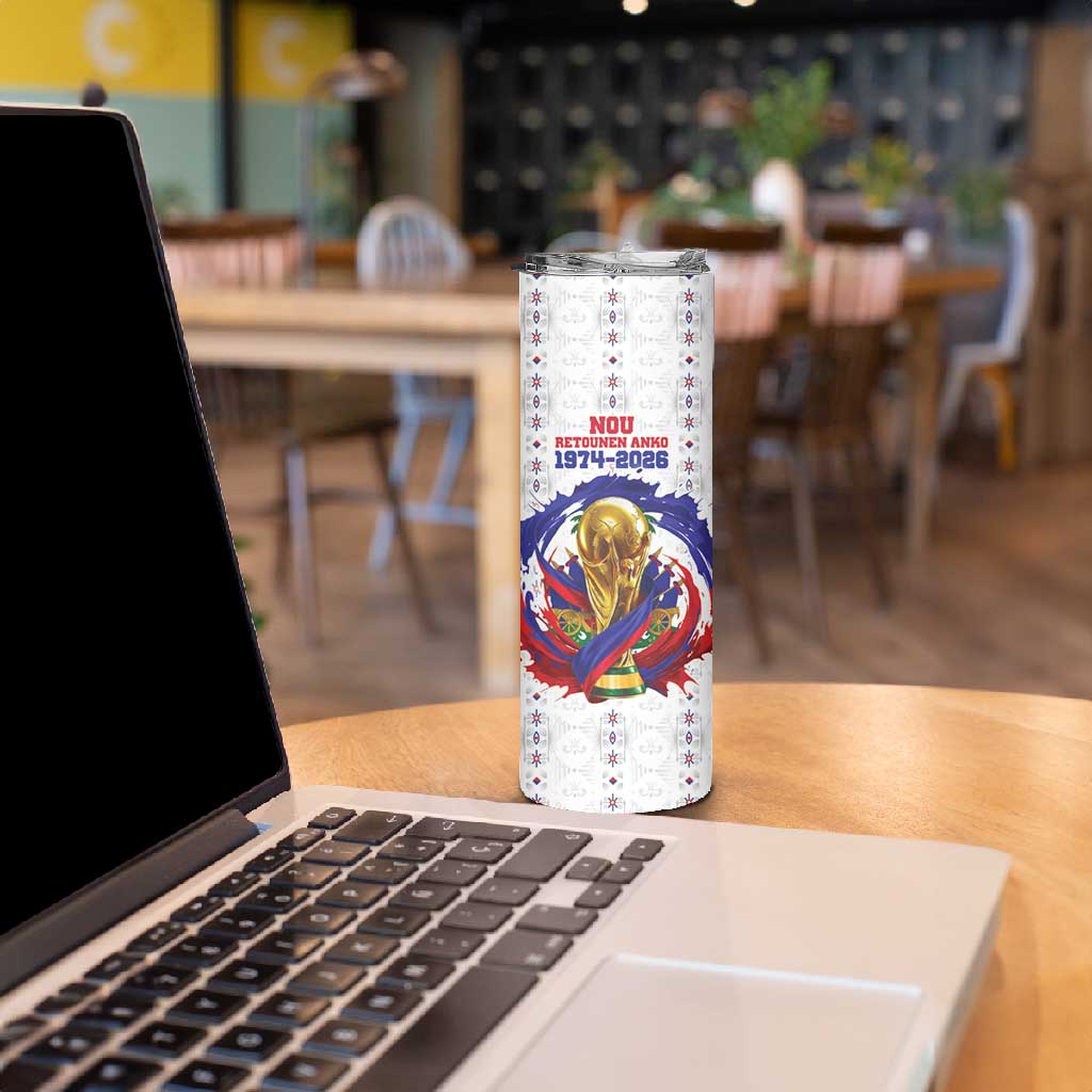 Custom Haiti Grenadye Alaso Skinny Tumbler White Nou Retounen Anko 1974-2026 - African Pride