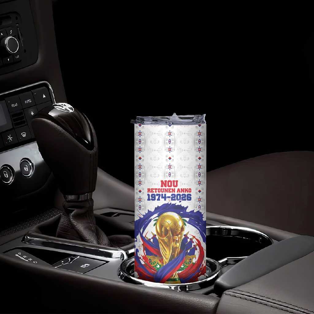Custom Haiti Grenadye Alaso Skinny Tumbler White Nou Retounen Anko 1974-2026 - African Pride