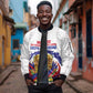 Custom Haiti Grenadye Alaso Sleeve Zip Bomber Jacket White Nou Retounen Anko 1974-2026 - African Pride