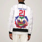 Custom Haiti Grenadye Alaso Sleeve Zip Bomber Jacket White Nou Retounen Anko 1974-2026 - African Pride