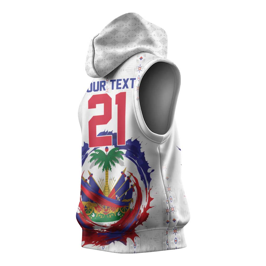 Custom Haiti Grenadye Alaso Sleeveless Hoodie White Nou Retounen Anko 1974-2026 - African Pride