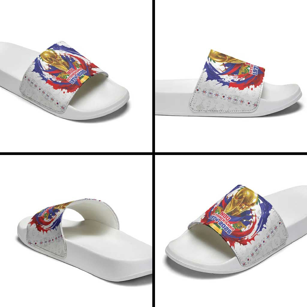 Haiti Grenadye Alaso Slide Sandals White Nou Retounen Anko 1974-2026 - African Pride