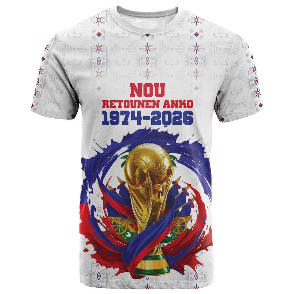 Custom Haiti Grenadye Alaso T shirt White Nou Retounen Anko 1974-2026 - African Pride