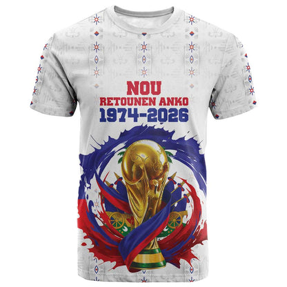 Custom Haiti Grenadye Alaso T shirt White Nou Retounen Anko 1974-2026 - African Pride