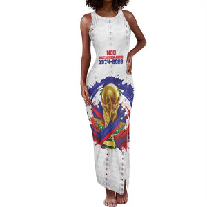 Custom Haiti Grenadye Alaso Tank Maxi Dress White Nou Retounen Anko 1974-2026 - African Pride
