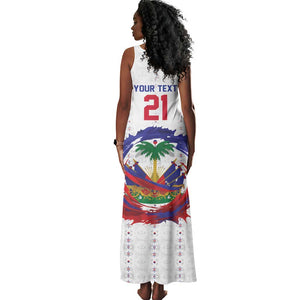 Custom Haiti Grenadye Alaso Tank Maxi Dress White Nou Retounen Anko 1974-2026 - African Pride