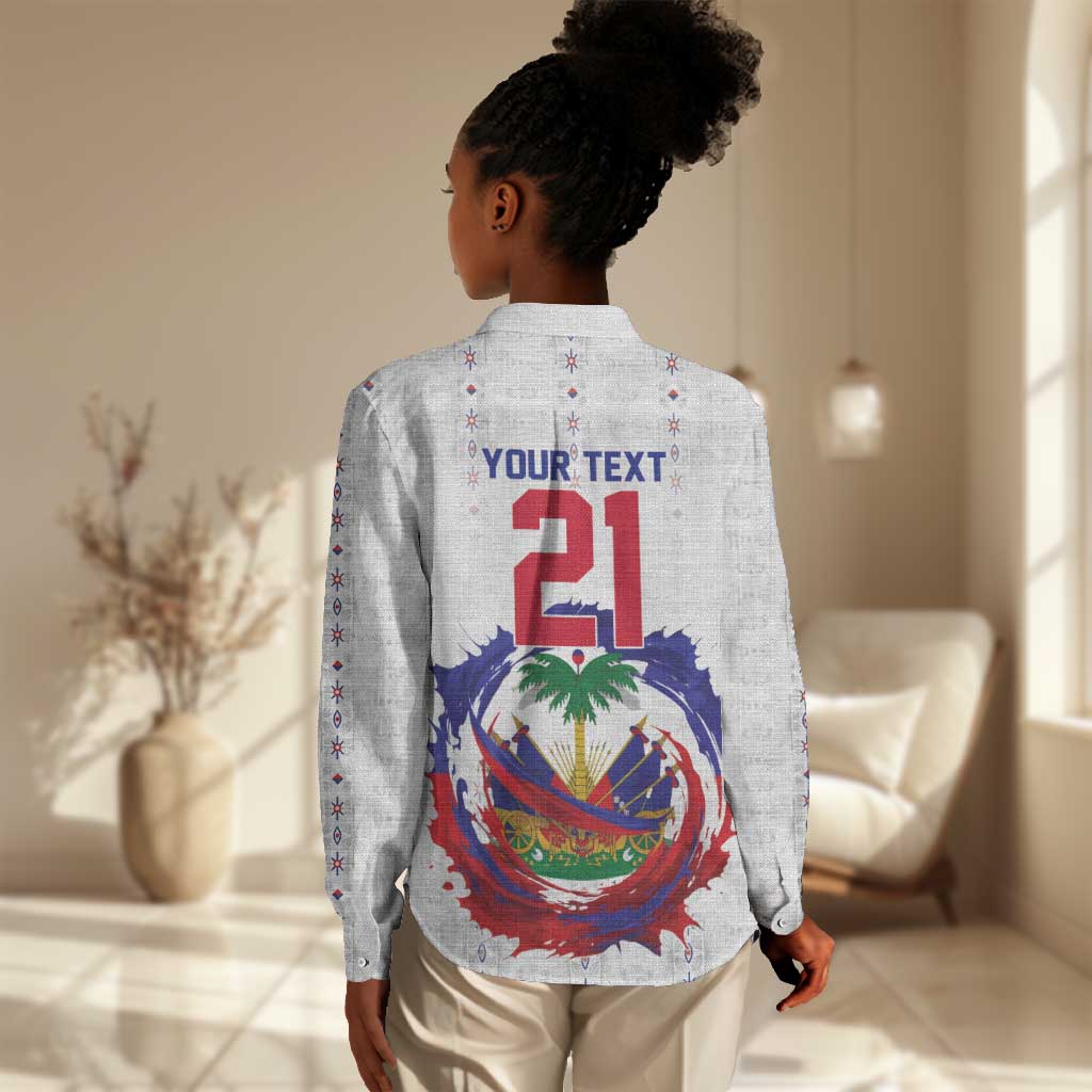 Custom Haiti Grenadye Alaso Women Casual Shirt White Nou Retounen Anko 1974-2026 - African Pride