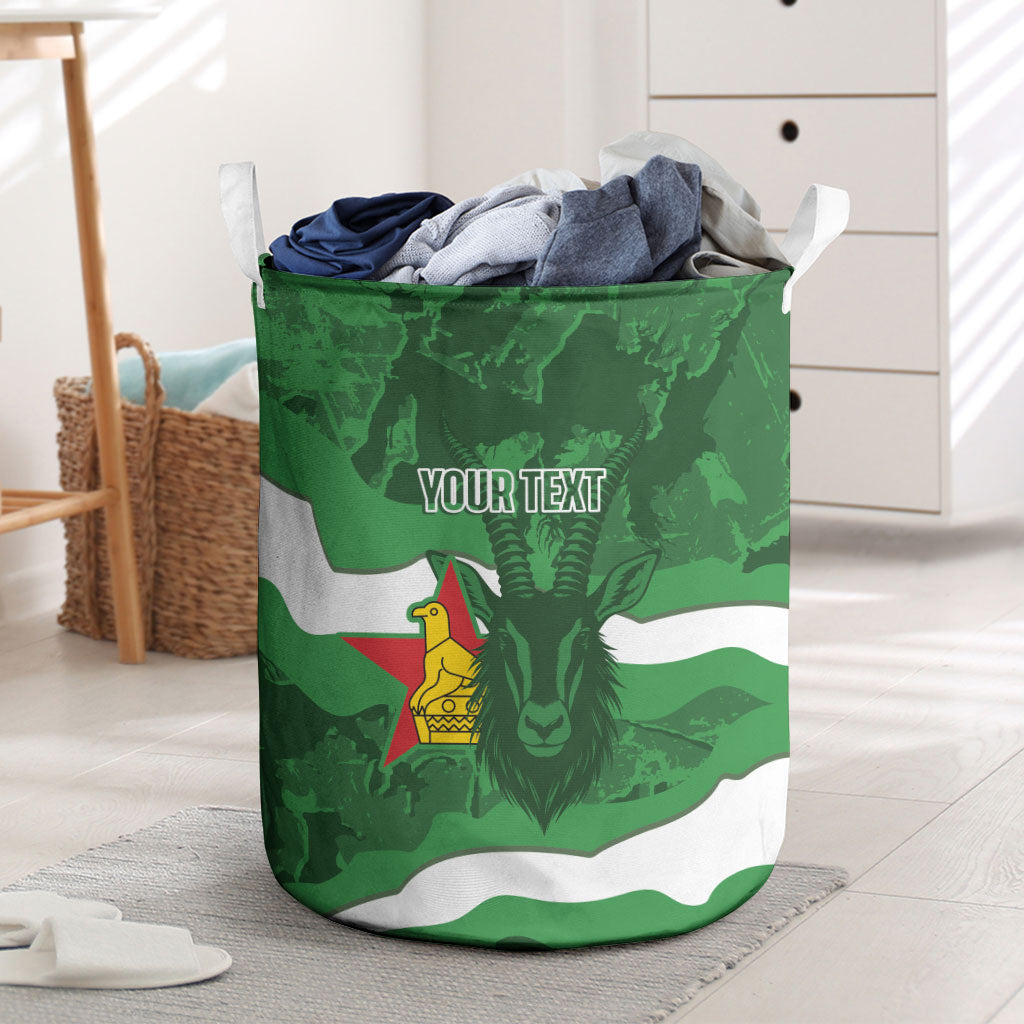 Custom Zimbabwe Rugby 2026 Laundry Basket Go Sables Sporty Grunge Style