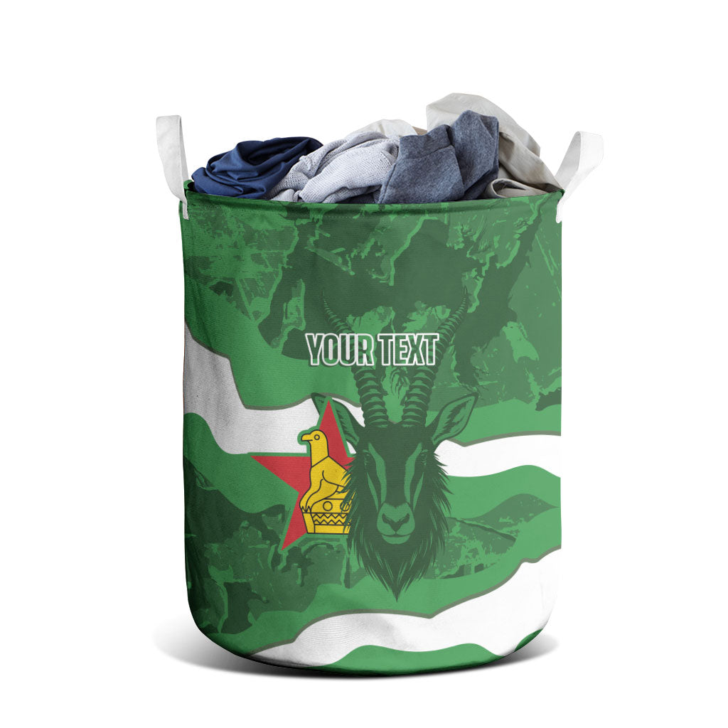 Custom Zimbabwe Rugby 2026 Laundry Basket Go Sables Sporty Grunge Style