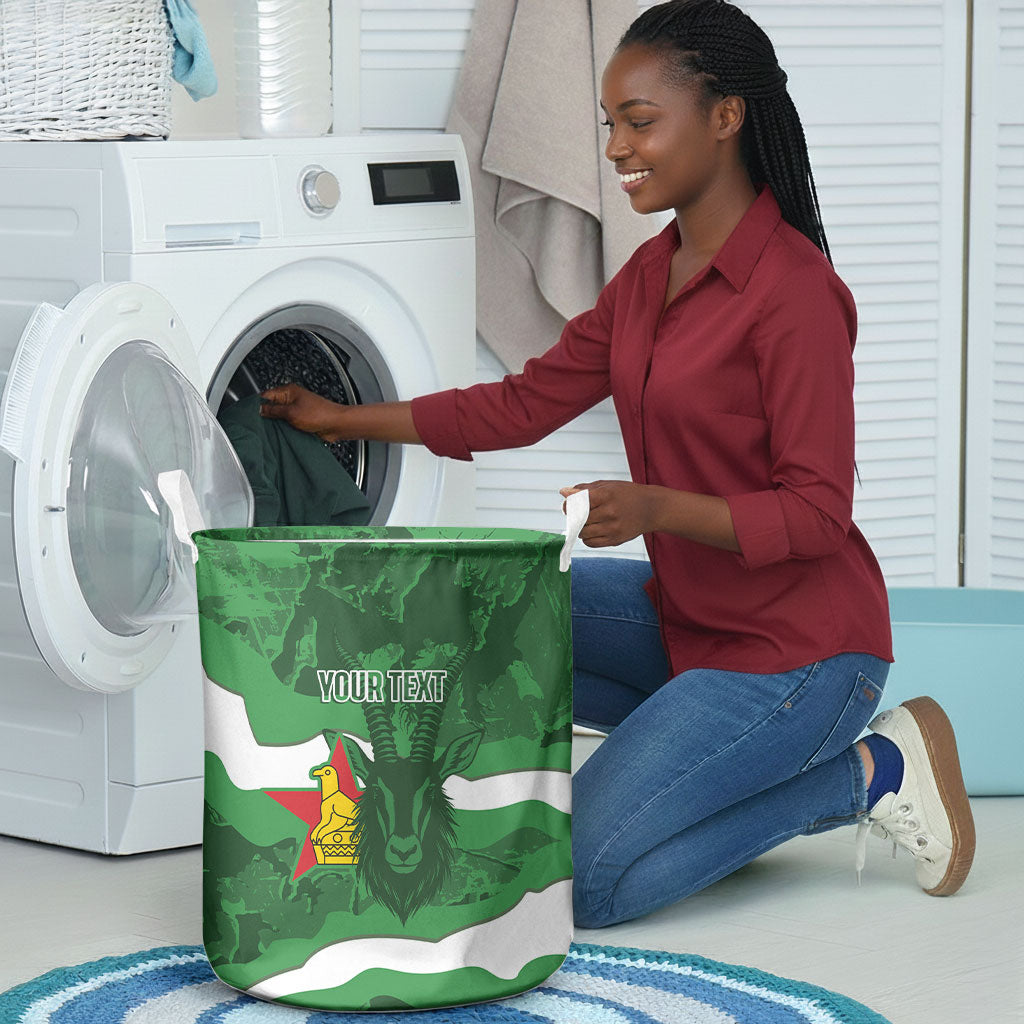 Custom Zimbabwe Rugby 2026 Laundry Basket Go Sables Sporty Grunge Style