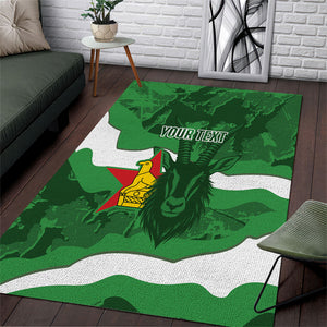Custom Zimbabwe Rugby 2026 Area Rug Go Sables Sporty Grunge Style