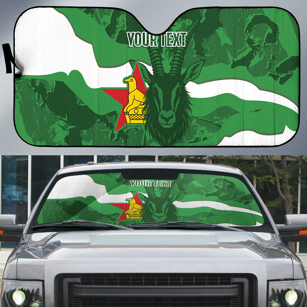 Custom Zimbabwe Rugby 2026 Auto Sun Shade Go Sables Sporty Grunge Style