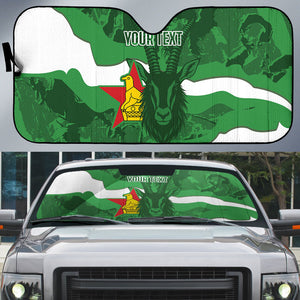 Custom Zimbabwe Rugby 2026 Auto Sun Shade Go Sables Sporty Grunge Style