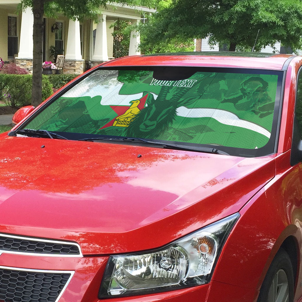 Custom Zimbabwe Rugby 2026 Auto Sun Shade Go Sables Sporty Grunge Style