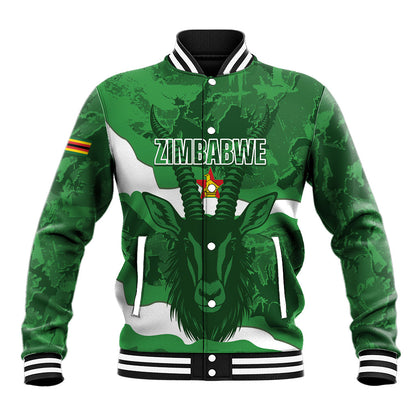 Custom Zimbabwe Rugby 2026 Baseball Jacket Go Sables Sporty Grunge Style