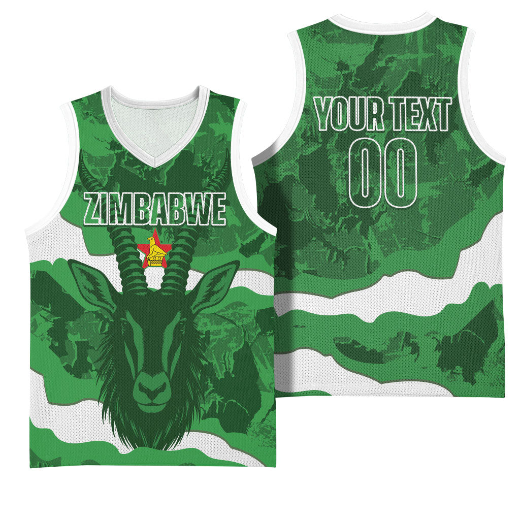 Custom Zimbabwe Rugby 2026 Basketball Jersey Go Sables Sporty Grunge Style