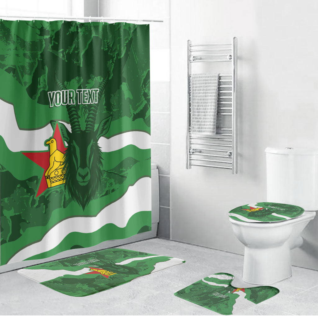 Custom Zimbabwe Rugby 2026 Bathroom Set Go Sables Sporty Grunge Style