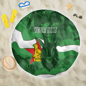 Custom Zimbabwe Rugby 2026 Beach Blanket Go Sables Sporty Grunge Style