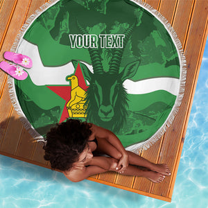 Custom Zimbabwe Rugby 2026 Beach Blanket Go Sables Sporty Grunge Style