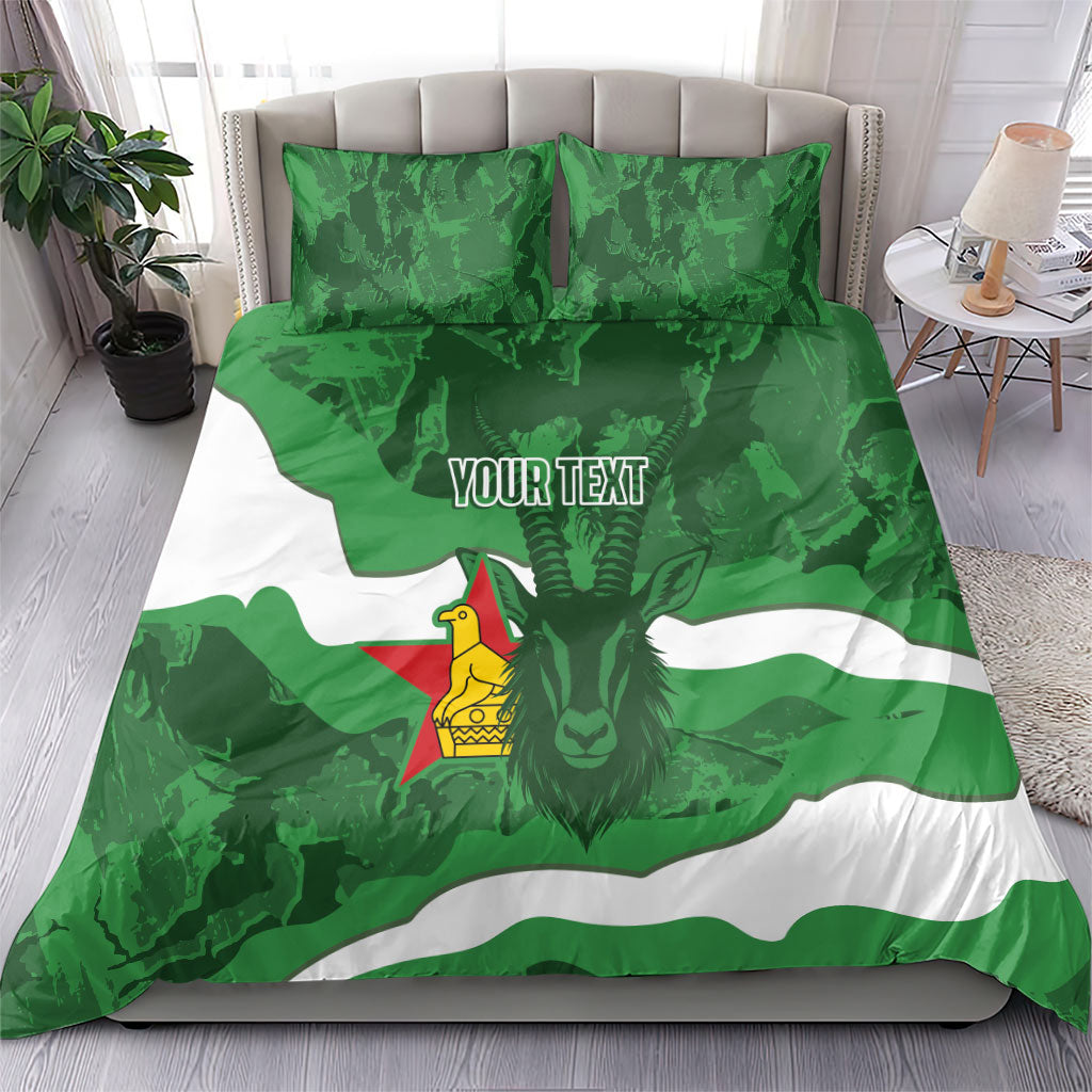 Custom Zimbabwe Rugby 2026 Bedding Set Go Sables Sporty Grunge Style