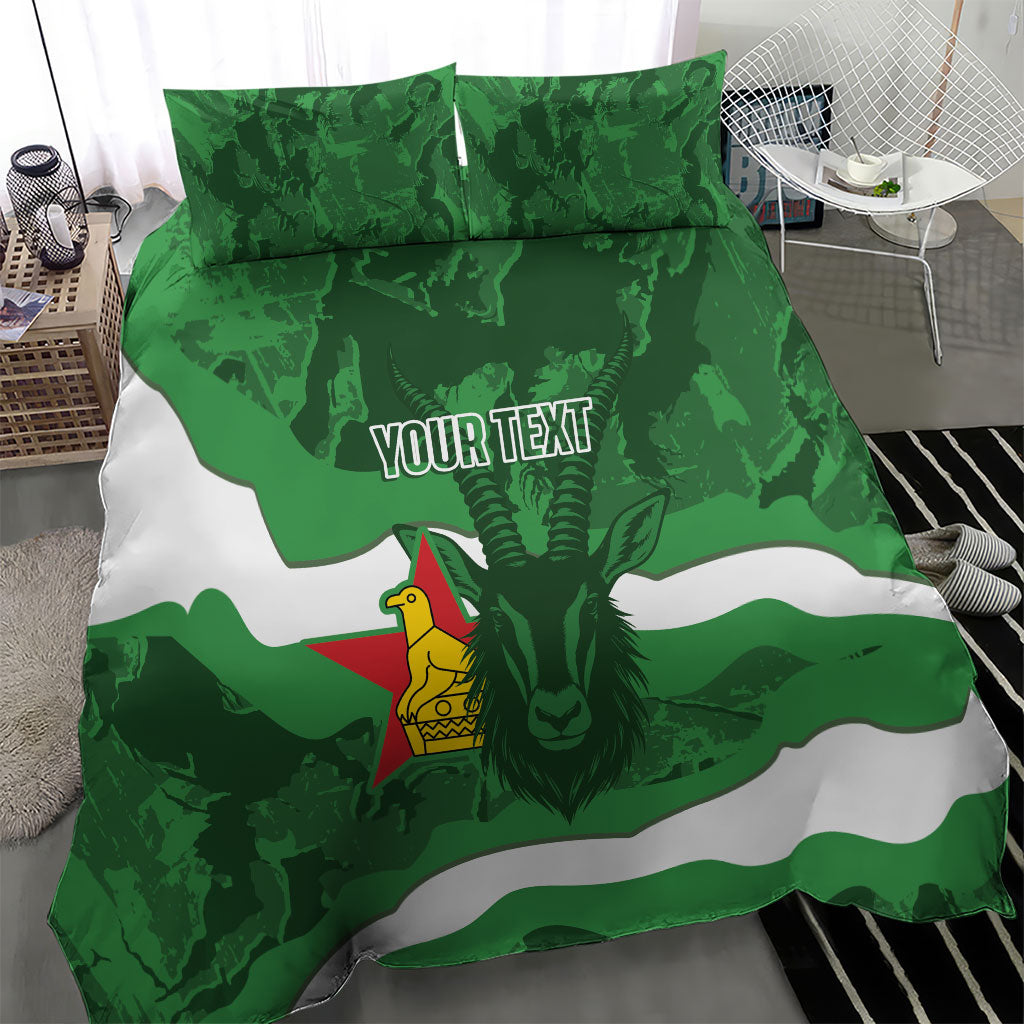 Custom Zimbabwe Rugby 2026 Bedding Set Go Sables Sporty Grunge Style