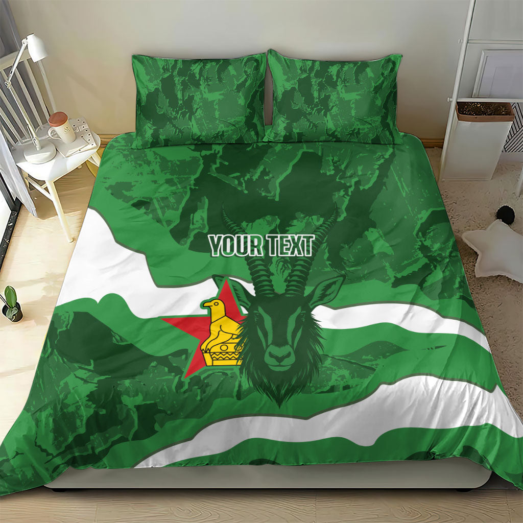 Custom Zimbabwe Rugby 2026 Bedding Set Go Sables Sporty Grunge Style