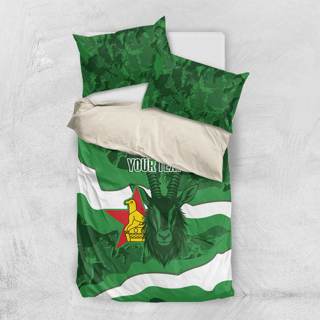Custom Zimbabwe Rugby 2026 Bedding Set Go Sables Sporty Grunge Style
