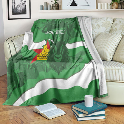 Custom Zimbabwe Rugby 2026 Blanket Go Sables Sporty Grunge Style
