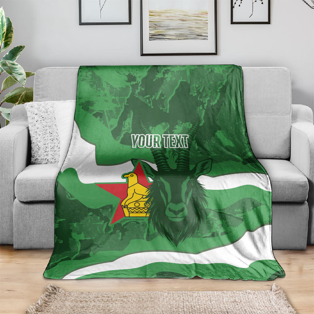 Custom Zimbabwe Rugby 2026 Blanket Go Sables Sporty Grunge Style