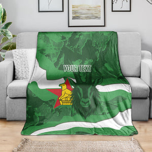 Custom Zimbabwe Rugby 2026 Blanket Go Sables Sporty Grunge Style