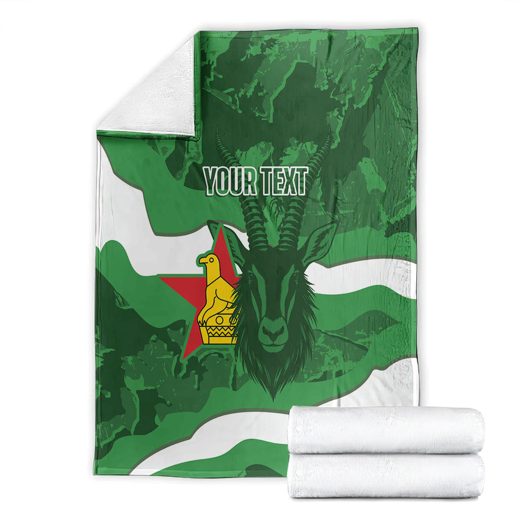 Custom Zimbabwe Rugby 2026 Blanket Go Sables Sporty Grunge Style