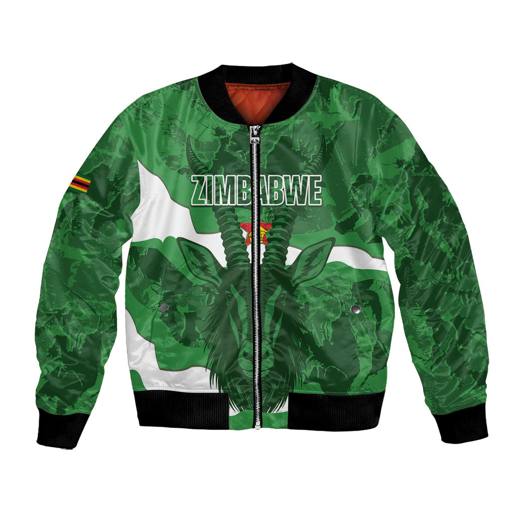 Custom Zimbabwe Rugby 2026 Bomber Jacket Go Sables Sporty Grunge Style