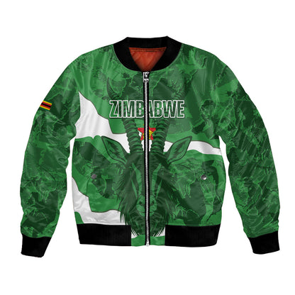 Custom Zimbabwe Rugby 2026 Bomber Jacket Go Sables Sporty Grunge Style