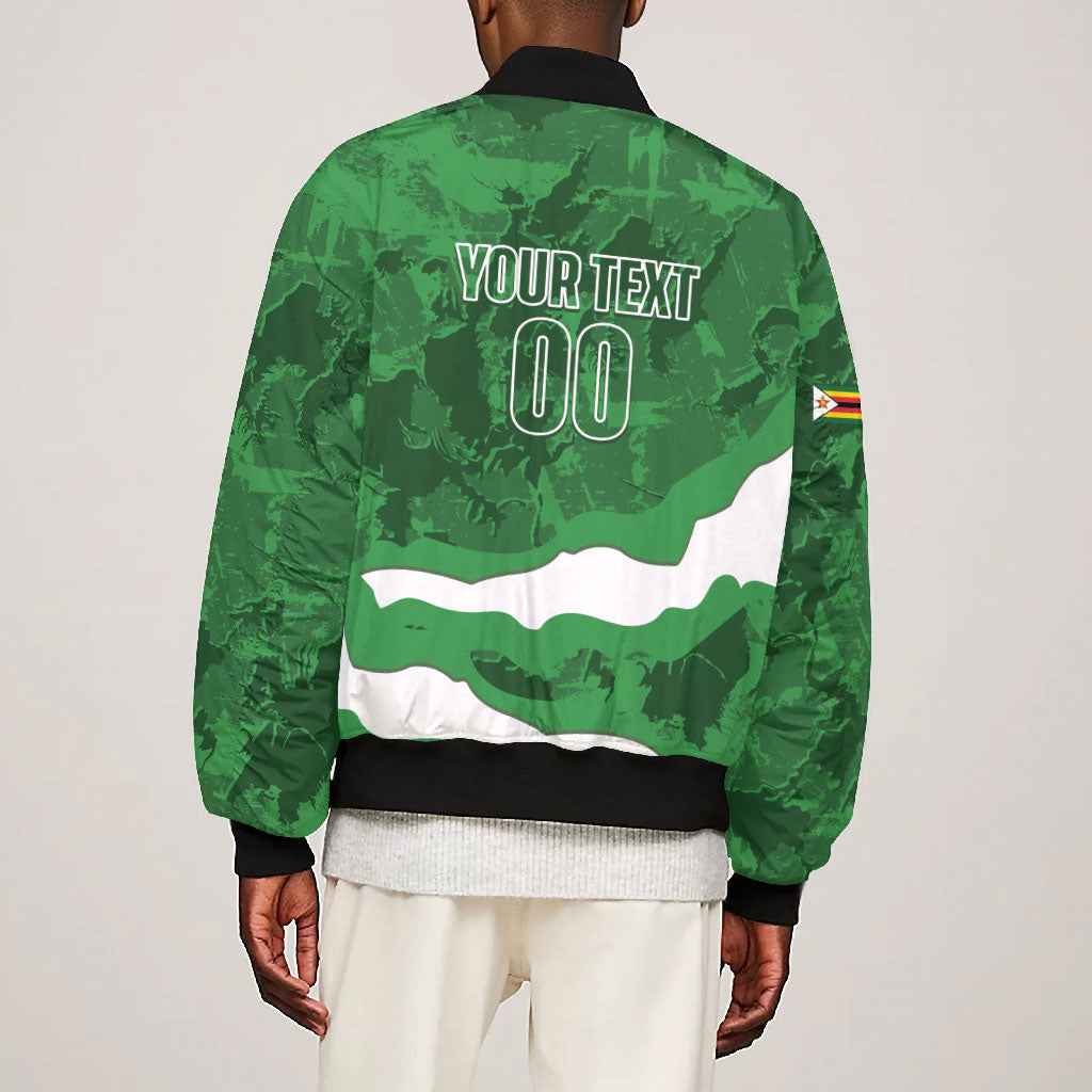 Custom Zimbabwe Rugby 2026 Bomber Jacket Go Sables Sporty Grunge Style