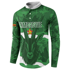 Custom Zimbabwe Rugby 2026 Button Sweatshirt Go Sables Sporty Grunge Style