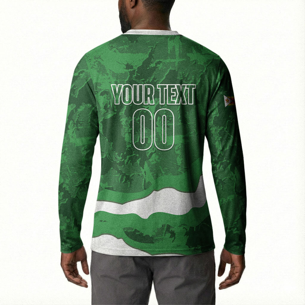 Custom Zimbabwe Rugby 2026 Button Sweatshirt Go Sables Sporty Grunge Style
