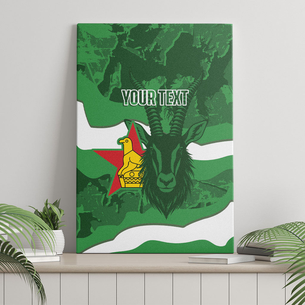 Custom Zimbabwe Rugby 2026 Canvas Wall Art Go Sables Sporty Grunge Style