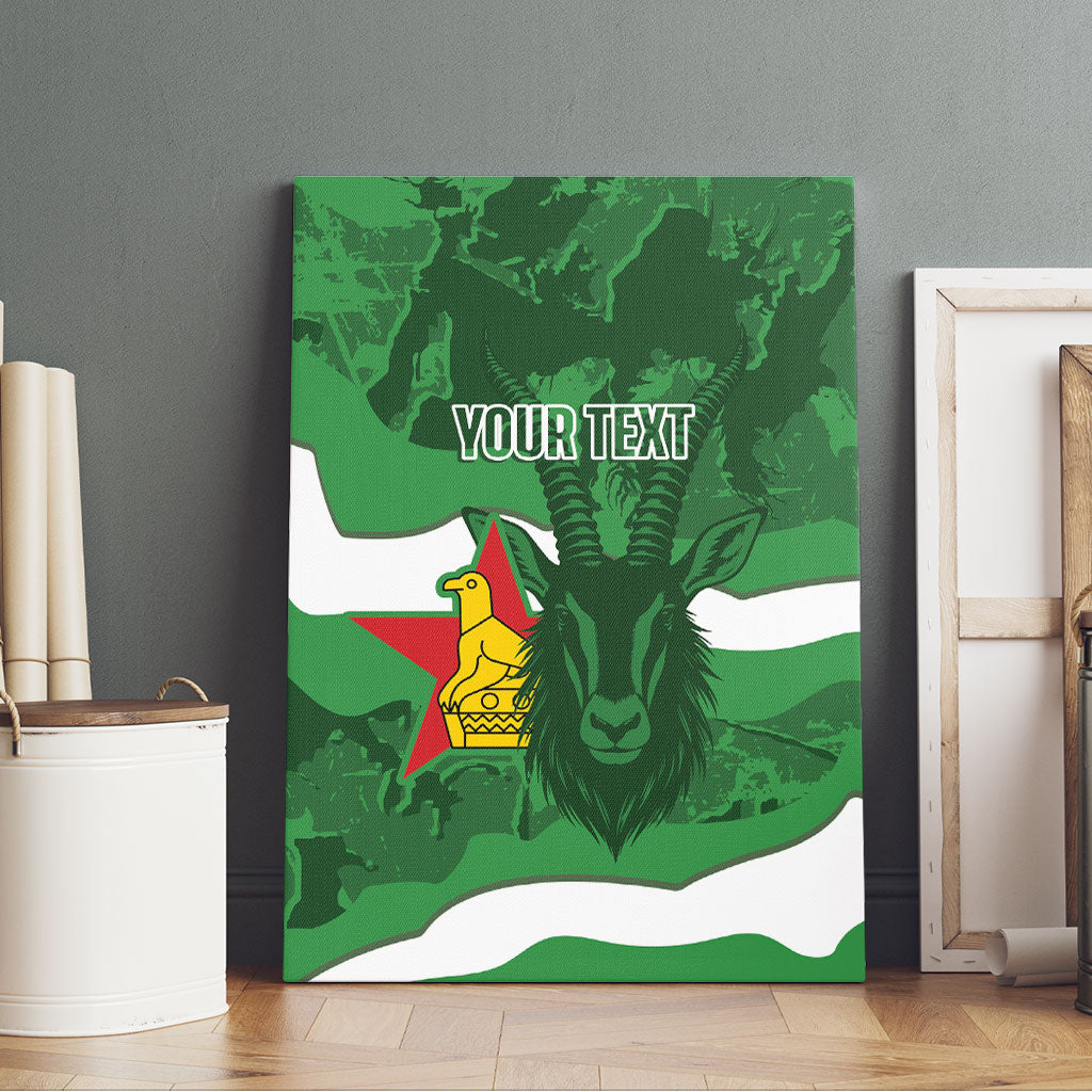 Custom Zimbabwe Rugby 2026 Canvas Wall Art Go Sables Sporty Grunge Style