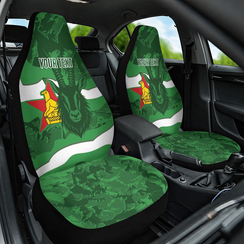 Custom Zimbabwe Rugby 2026 Car Seat Cover Go Sables Sporty Grunge Style