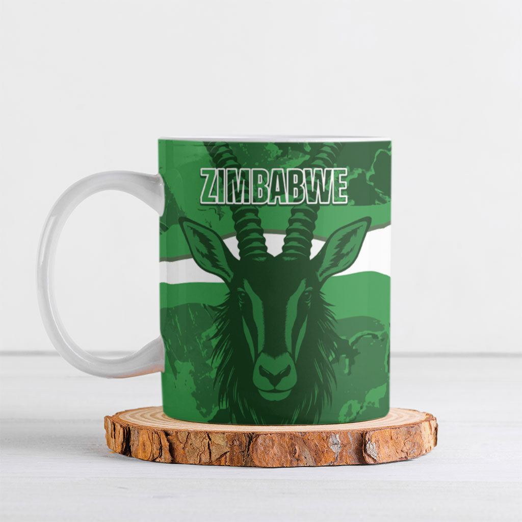 Custom Zimbabwe Rugby 2026 Ceramic Mug Go Sables Sporty Grunge Style