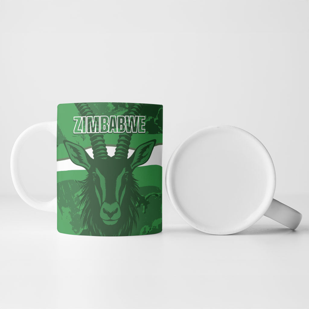 Custom Zimbabwe Rugby 2026 Ceramic Mug Go Sables Sporty Grunge Style
