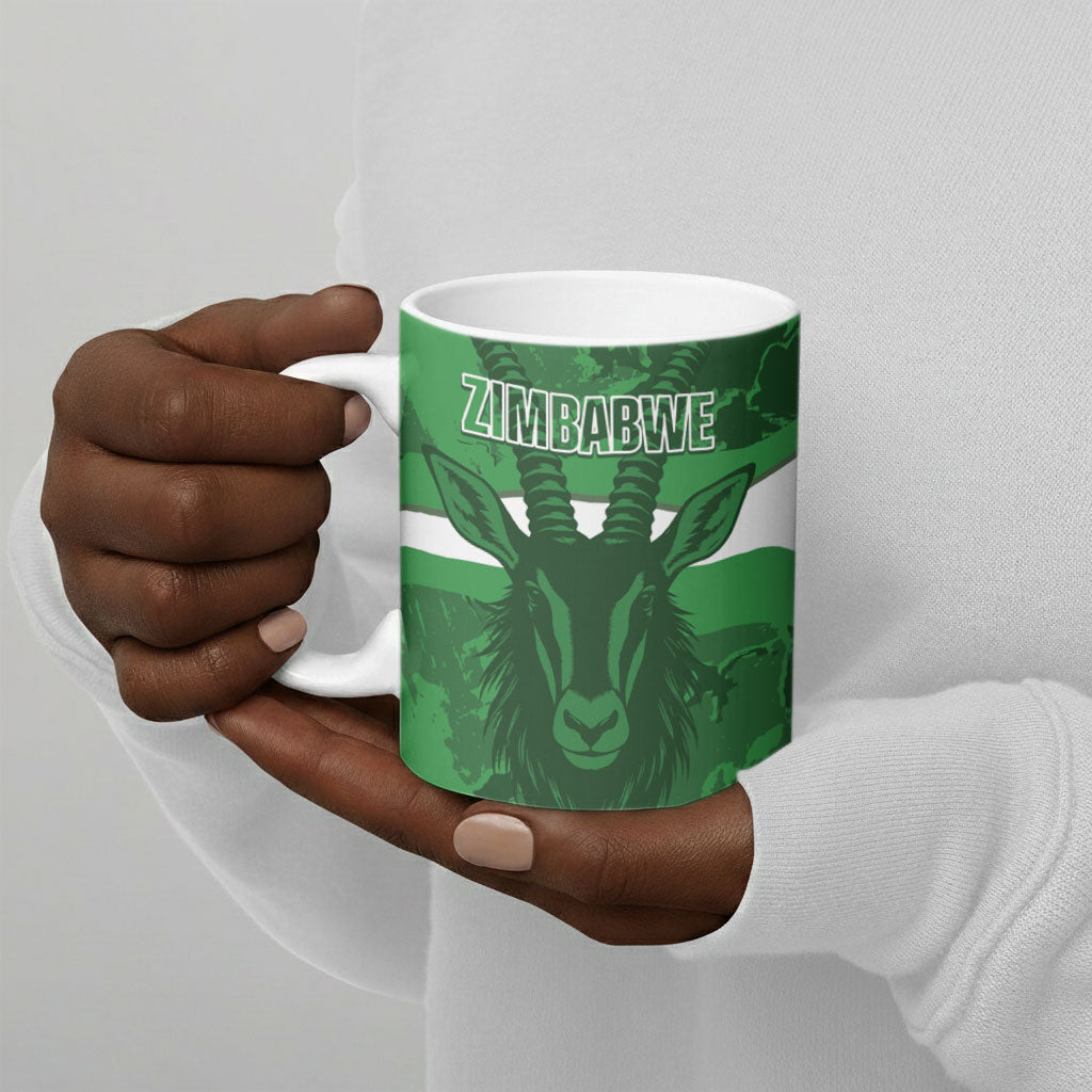 Custom Zimbabwe Rugby 2026 Ceramic Mug Go Sables Sporty Grunge Style
