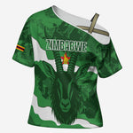 Custom Zimbabwe Rugby 2026 Cross Shoulder Shirt Go Sables Sporty Grunge Style