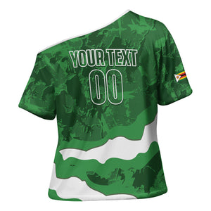 Custom Zimbabwe Rugby 2026 Cross Shoulder Shirt Go Sables Sporty Grunge Style