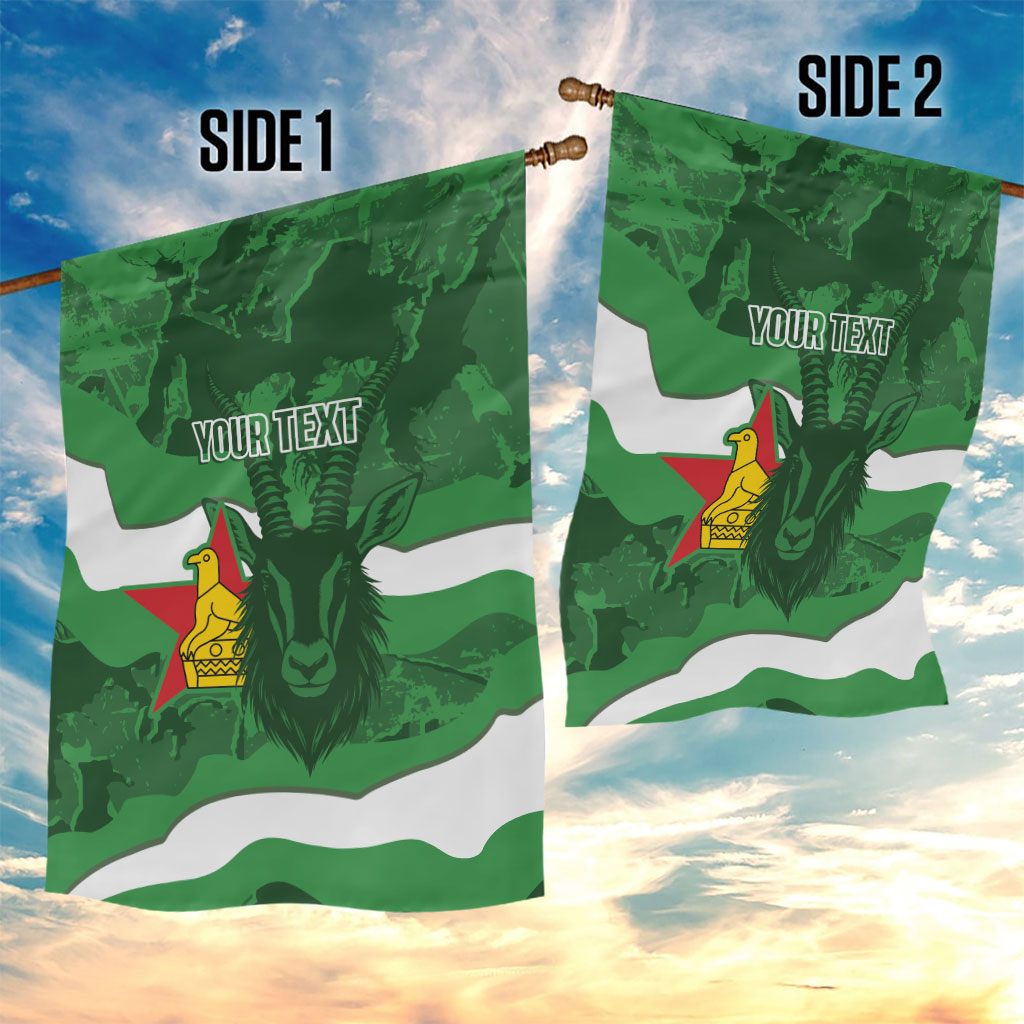Custom Zimbabwe Rugby 2026 Garden Flag Go Sables Sporty Grunge Style